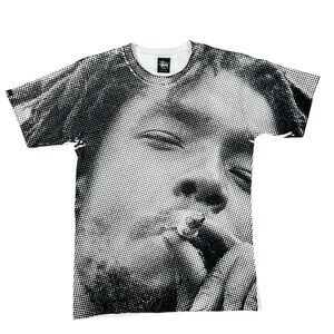 Stussy Smoke Face Peter Tosh Rasta Reggae Full Print T-Shirt Size Small 2014
